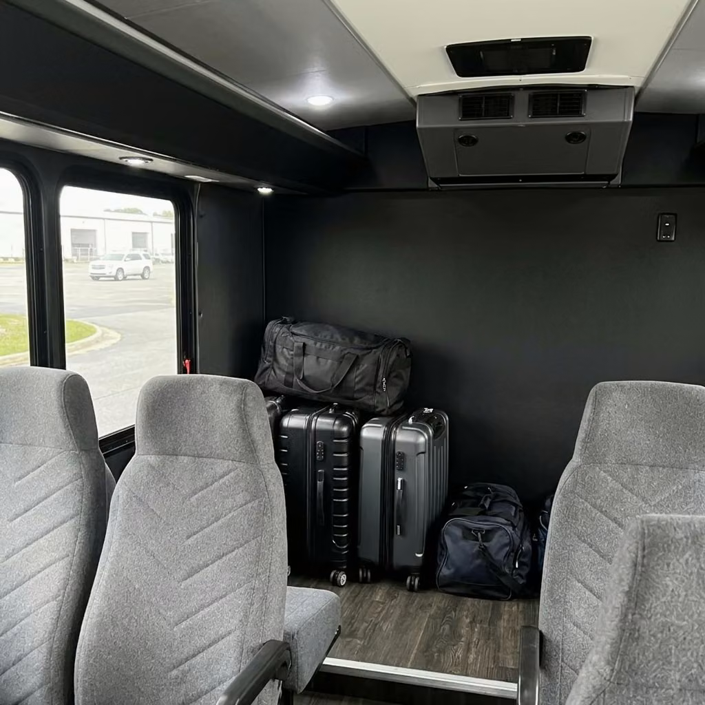 manhattan beach 15 passenger minibus luggage area