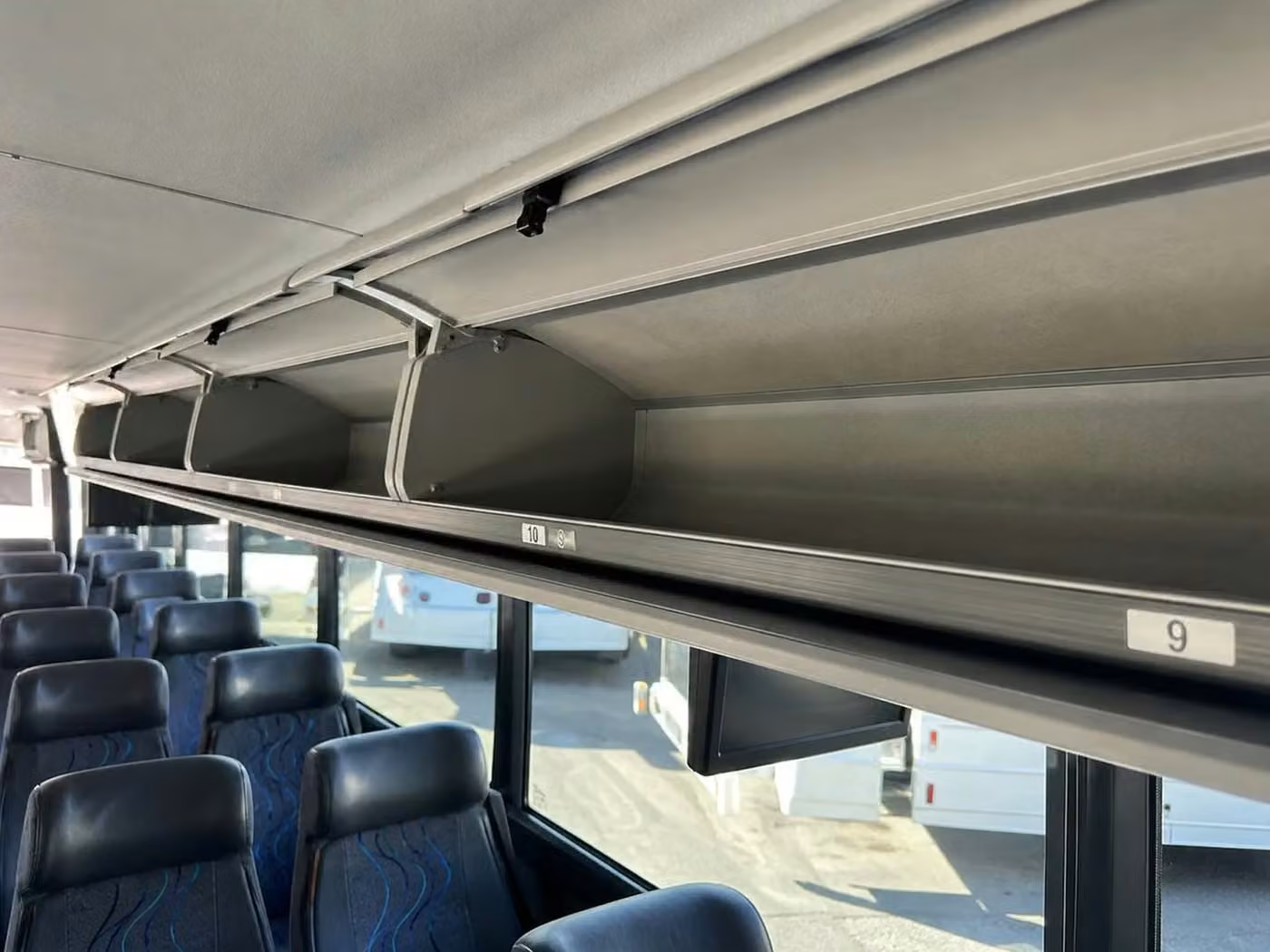 manhattan beach 28 passenger minibus overhead storage