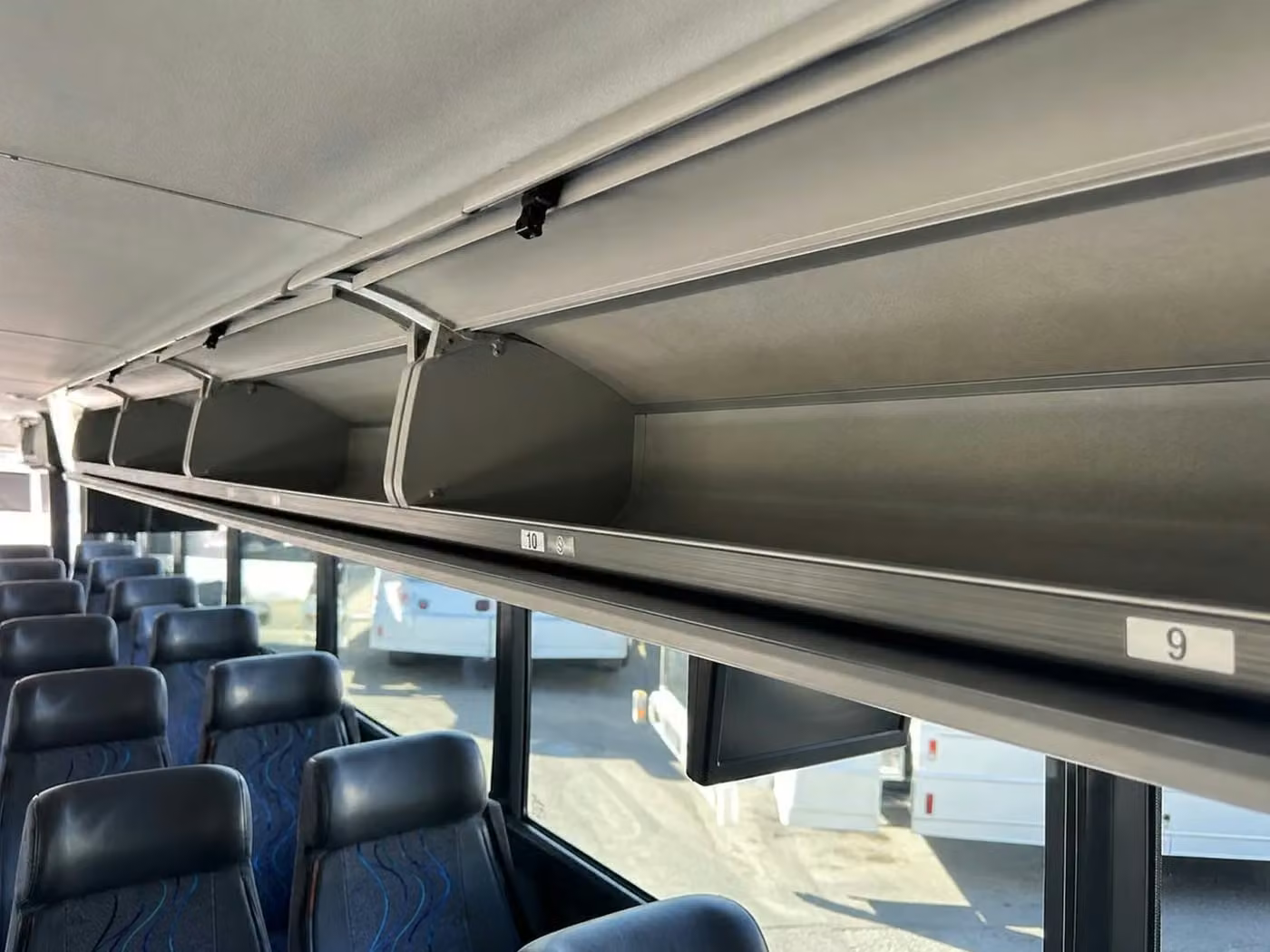 manhattan beach 35 passenger minibus overhead storage