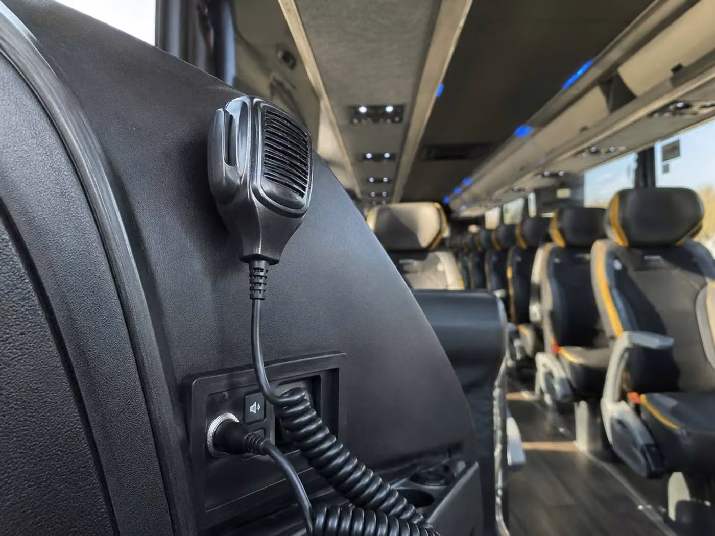 manhattan beach 56 passenger charter bus pa system