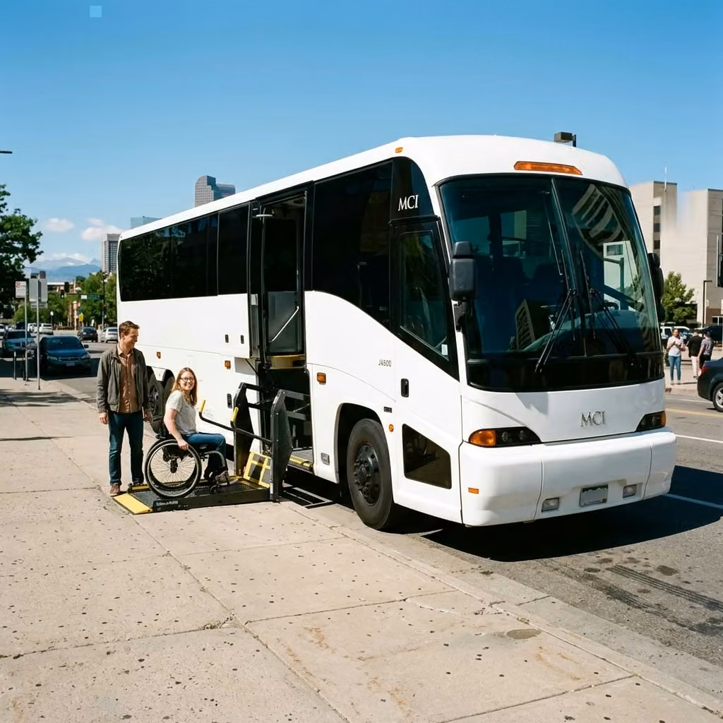 manhattan beach 56 passenger charter bus wheelchair lift