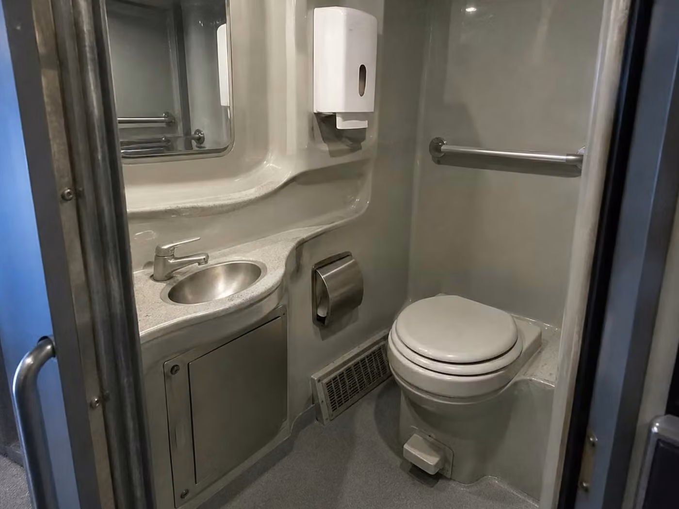 manhattan beach charter bus onboard restroom