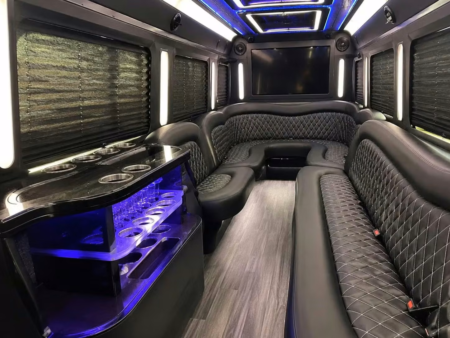 manhattan beach party bus bar area