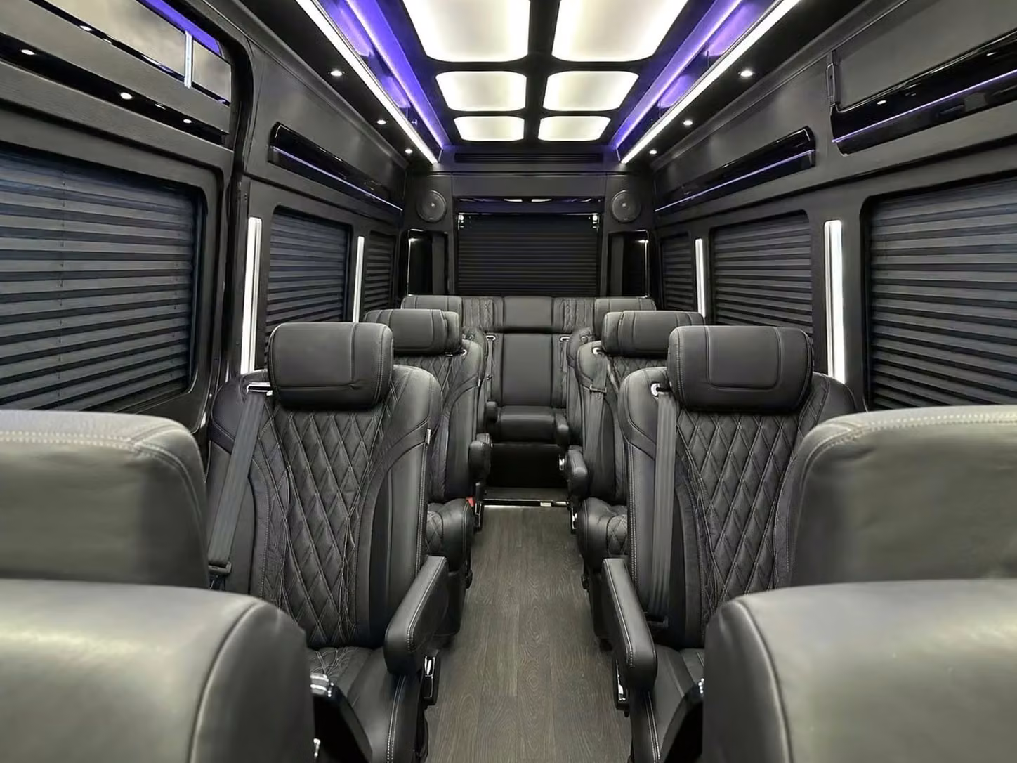 manhattan beach sprinter van rental with driver reclining seats